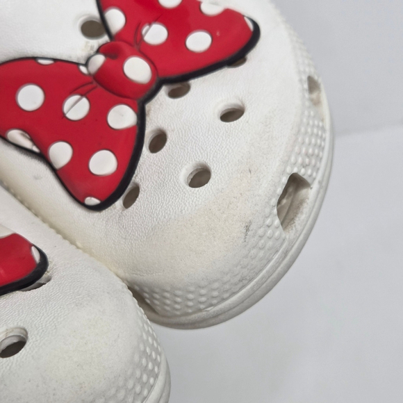 Crocs X Disney Minnie Mouse White Red Polk A Dot Bow Clogs Girls Size 13 - Picture 9 of 11